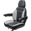 John Deere Compactor Replacement Seat Assembly - Fits Various Models - Black/Gray Vinyl