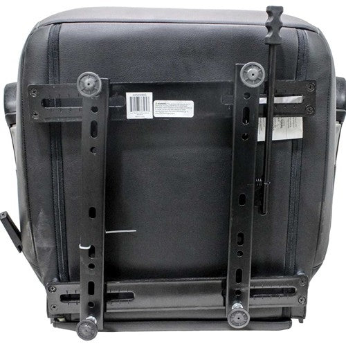 John Deere Lawn Mower Replacement Seat Assembly - Fits Various Models - Black/Gray Vinyl