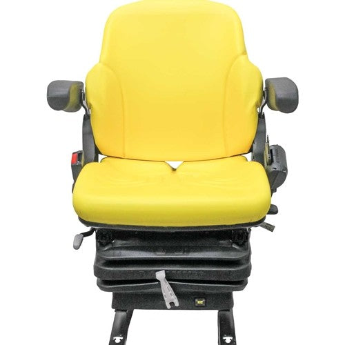 John Deere Lawn Mower Replacement Seat & Mechanical Suspension - Yellow Vinyl