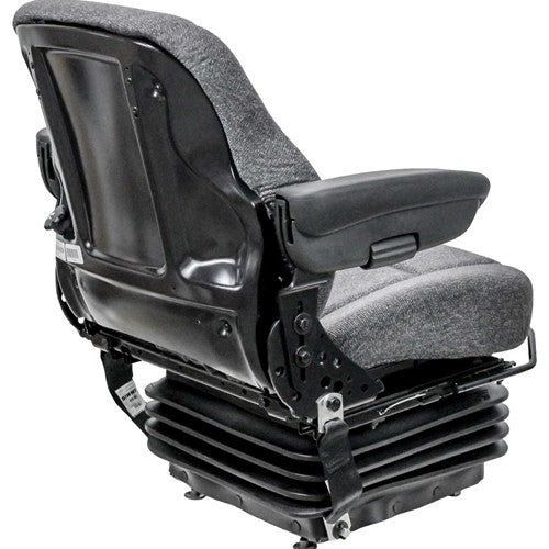 Caterpillar Crawler Tractor-Loader-Dozer Replacement Seat & Mechanical Suspension Kit - Fits Various Models - Charcoal Gray Cloth