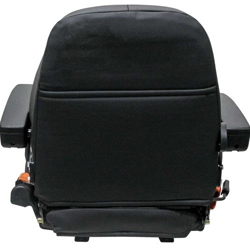 Case Loader/Backhoe Replacement Seat Assembly - Fits Various Models - Black/Silver/Orange Vinyl