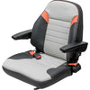 McCormick Tractor Replacement Seat Assembly - Fits Various Models - Black/Silver/Orange Vinyl