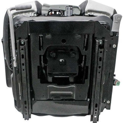 Simplicity Lawn Mower Replacement Seat & Mechanical Suspension - Fits Various Models - Black/Silver Vinyl w/Red Piping