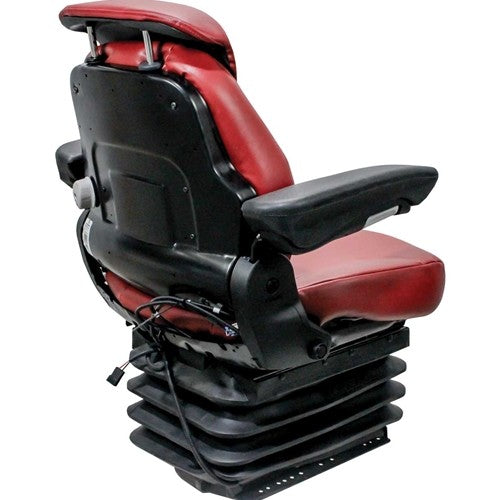 Case IH Magnum-MX-Steiger-STX Steiger Tractor Replacement Seat & Air Suspension - Fits Various Models - Red Vinyl