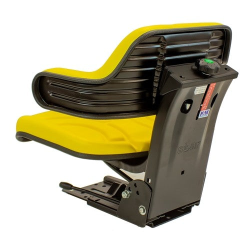 Hustler Lawn Mower Replacement Utility Mechanical Suspension Seat Assembly - Fits Various Models - Yellow Vinyl