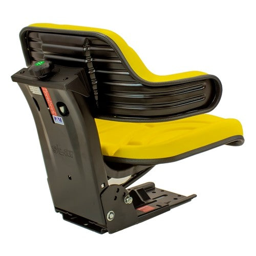Hustler Lawn Mower Replacement Utility Mechanical Suspension Seat Assembly - Fits Various Models - Yellow Vinyl