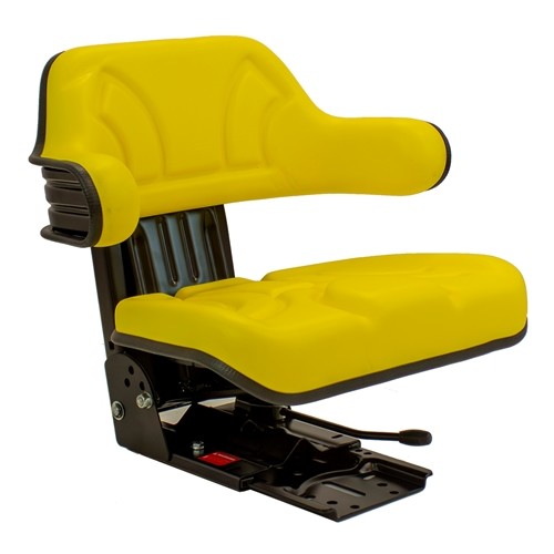 Hustler Lawn Mower Replacement Utility Mechanical Suspension Seat Assembly - Fits Various Models - Yellow Vinyl