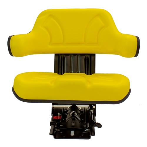Hustler Lawn Mower Replacement Utility Mechanical Suspension Seat Assembly - Fits Various Models - Yellow Vinyl