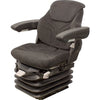 John Deere Log Loader Replacement Seat & Air Suspension - Fits Various Models - Black/Gray Cloth