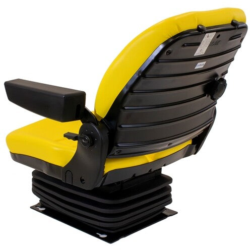 John Deere Tractor Replacement Mechanical Suspension Seat Assembly - Fits Various Models - Yellow Vinyl