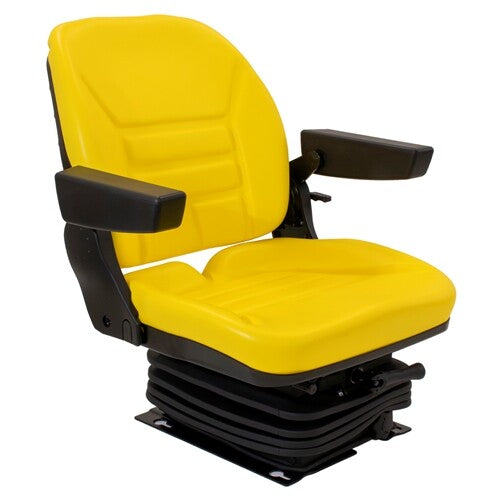 John Deere Tractor Replacement Mechanical Suspension Seat Assembly - Fits Various Models - Yellow Vinyl