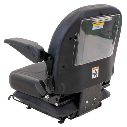 Gradall Telehandler Low Profile Replacement Mechanical Suspension Seat w/Armrests & OPS - Fits Various Models - Black Vinyl