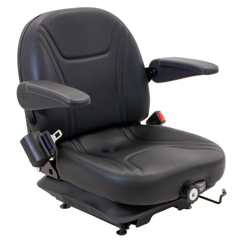 Grasshopper Lawn Mower Low Profile Replacement Mechanical Suspension Seat w/Armrests & OPS - Fits Various Models - Black Vinyl