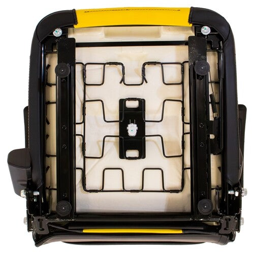 Exmark Lawn Mower Replacement Seat Top w/Armrests & Slide Rails - Fits Various Models - Yellow/Black Vinyl