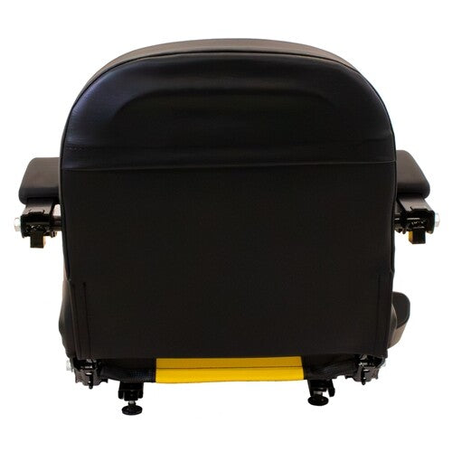 Scag Lawn Mower Replacement Seat Top w/Armrests & Slide Rails - Fits Various Models - Yellow/Black Vinyl