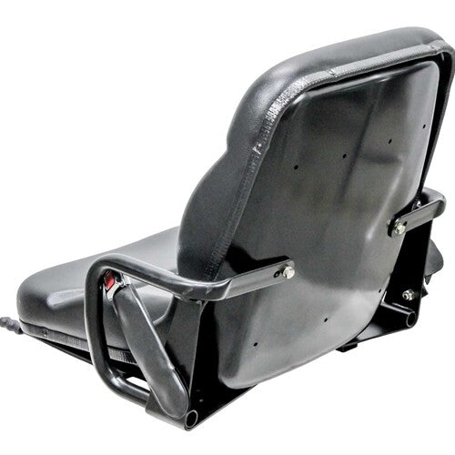 Caterpillar Forklift Replacement Seat w/Hip Restraints & OPS Ready - Fits Various Models - Black Vinyl