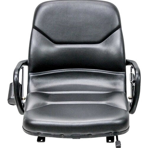 Caterpillar Forklift Replacement Seat w/Hip Restraints & OPS Ready - Fits Various Models - Black Vinyl