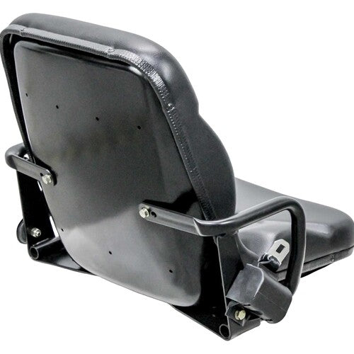Mitsubishi Forklift Replacement Seat w/Hip Restraints & OPS Ready - Fits Various Models - Black Vinyl