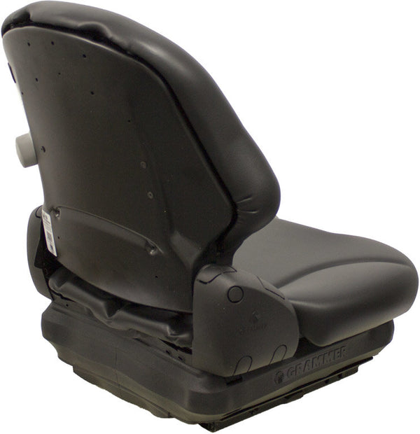 Bobcat Skid Steer Replacement Seat & Mechanical Suspension - Fits Various Models - Black Vinyl