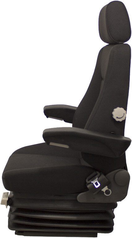 Caterpillar Excavator Replacement Seat & Air Suspension - Fits Various Models - Black Cloth