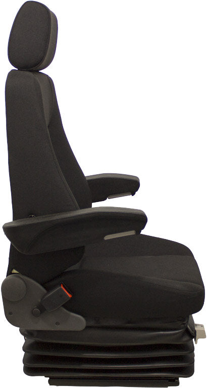 Caterpillar Excavator Replacement Seat & Air Suspension - Fits Various Models - Black Cloth
