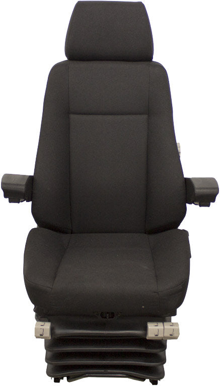Caterpillar Excavator Replacement Seat & Air Suspension - Fits Various Models - Black Cloth