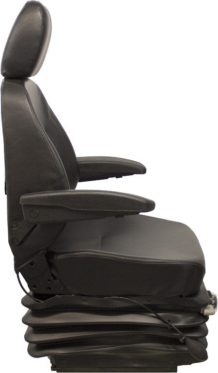 Terex Scraper Seat & Mechanical Suspension - Fits Various Models - Black Vinyl
