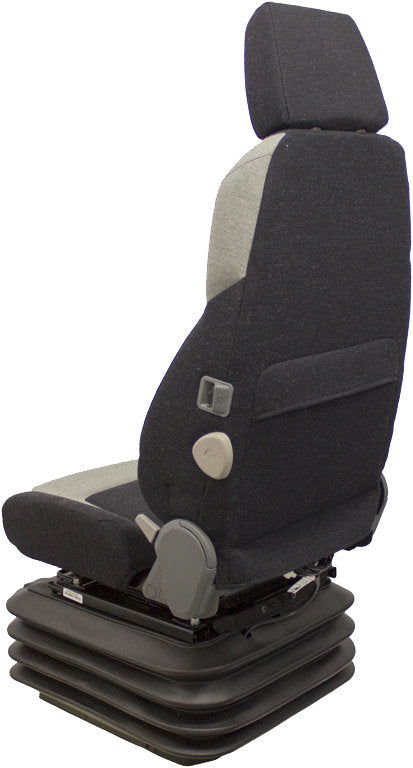 Case Excavator Replacement Seat & Air Suspension - Fits Various Models - Gray Cloth