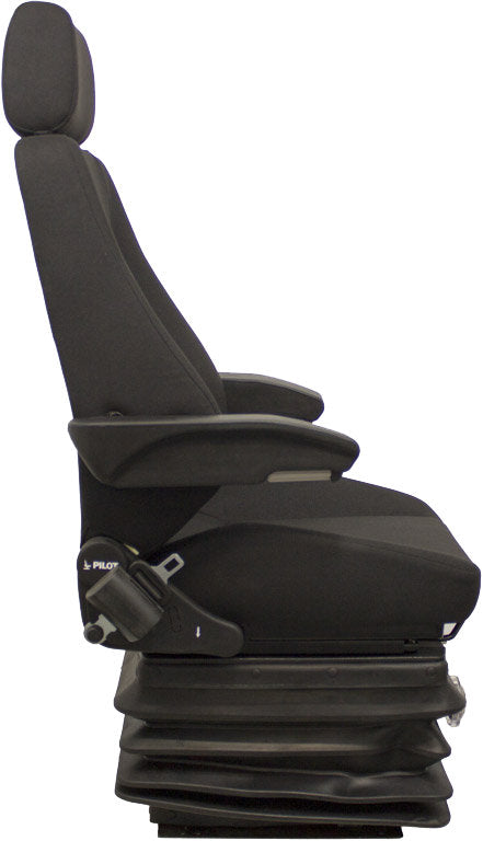 Volvo Articulated Dump Truck Replacement Seat & Mechanical Suspension - Fits Various Models - Black Cloth