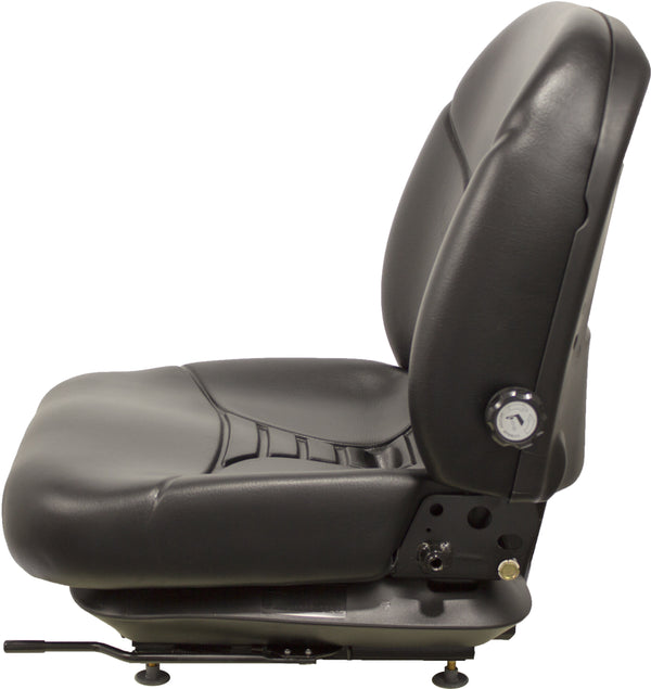Gehl Skid Steer Replacement Seat & Mechanical Suspension - Fits Various Models - Black Vinyl