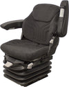 John Deere Wheel Loader Replacement Seat & Air Suspension - Fits Various Models - Black/Gray Cloth
