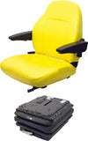 John Deere 7000 Series Tractor w/Open Station Replacement Seat & Mechanical Suspension - Fits Various Models - Yellow Vinyl