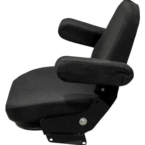 Case Wheel Loader Replacement Seat & Mechanical Suspension - Fits Various Models - Black Cloth