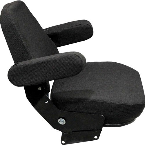 Case Wheel Loader Replacement Seat & Mechanical Suspension - Fits Various Models - Black Cloth