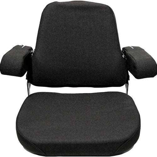 Case Wheel Loader Replacement Seat & Mechanical Suspension - Fits Various Models - Black Cloth