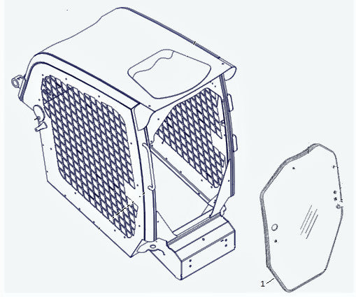 Caterpillar 2584071 Skid Steer Front Window Cab Glass