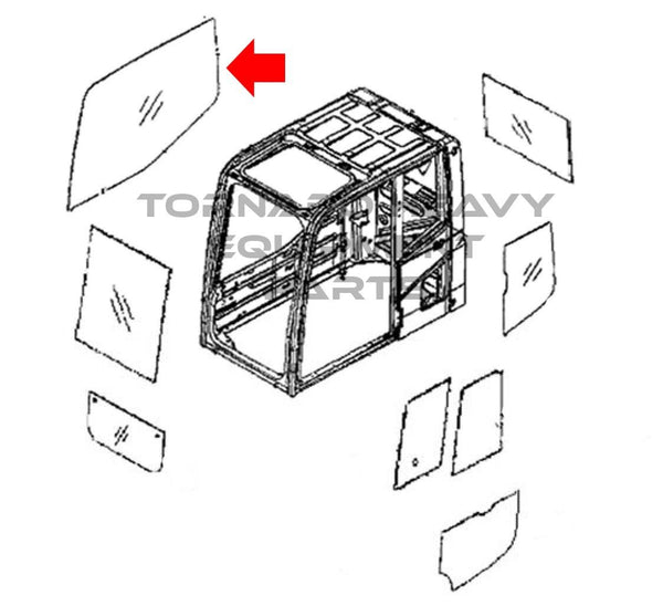 Komatsu 20Y-54-51842 Excavator Boom Side Window Replacement Cab Glass