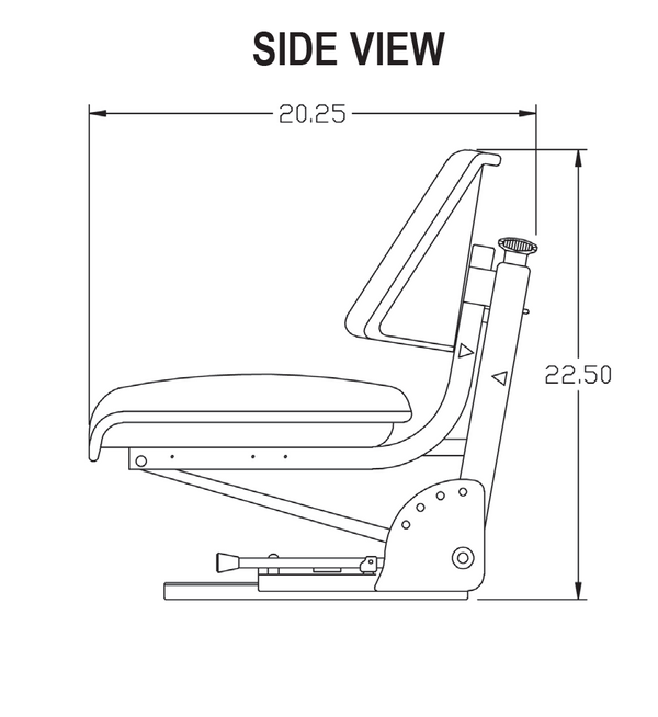 John Deere 5000 Series Tractor w/Open Station Replacement Utility Suspension Seat Assembly - Fits Various Models - Yellow Vinyl