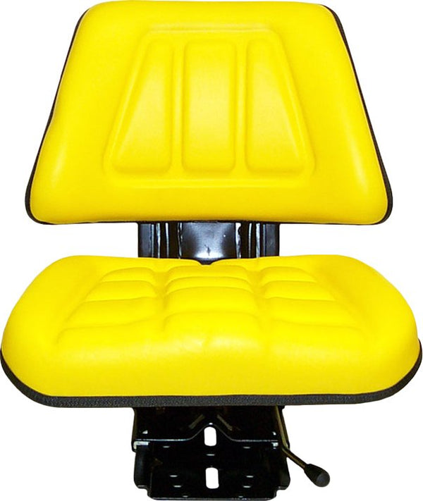 John Deere 5000 Series Tractor w/Open Station Replacement Utility Suspension Seat Assembly - Fits Various Models - Yellow Vinyl