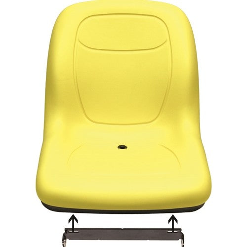 John Deere 2210 Compact Utility Tractor Replacement Bucket Seat With Hinge Bracket - Yellow Vinyl