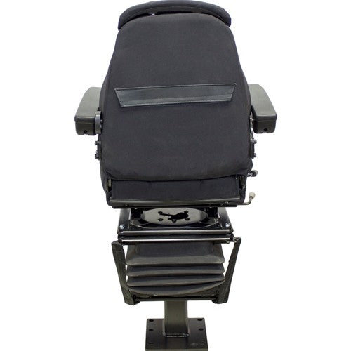 Case 580 Series Loader/Backhoe Replacement Seat & Mechanical Suspension w/Arms - Fits Various Models - Black Cloth