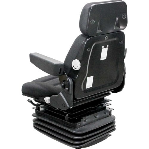 Case Wheel Loader Replacement Seat & Mechanical Suspension - Fits Various Models - Black Cloth