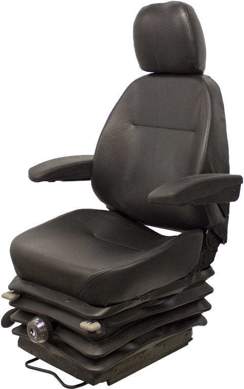 Komatsu Dozer Replacement Seat & Mechanical Suspension - Fits Various Models - Black Vinyl