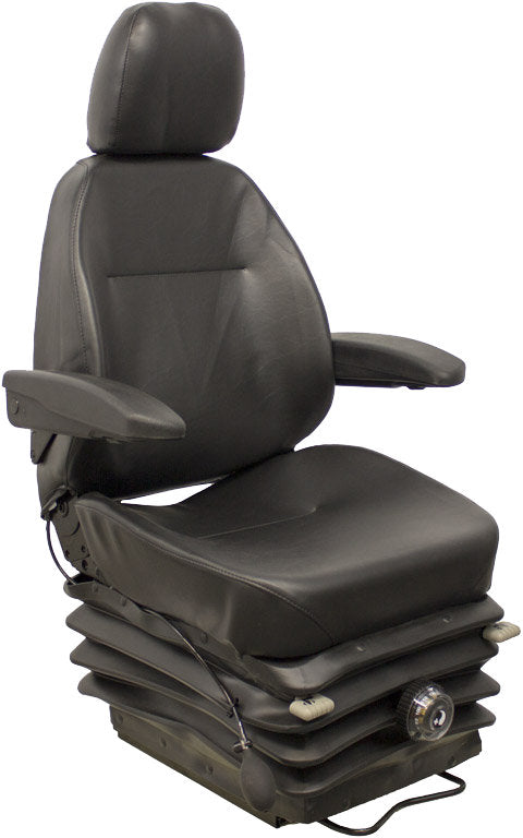 Komatsu Dozer Replacement Seat & Mechanical Suspension - Fits Various Models - Black Vinyl