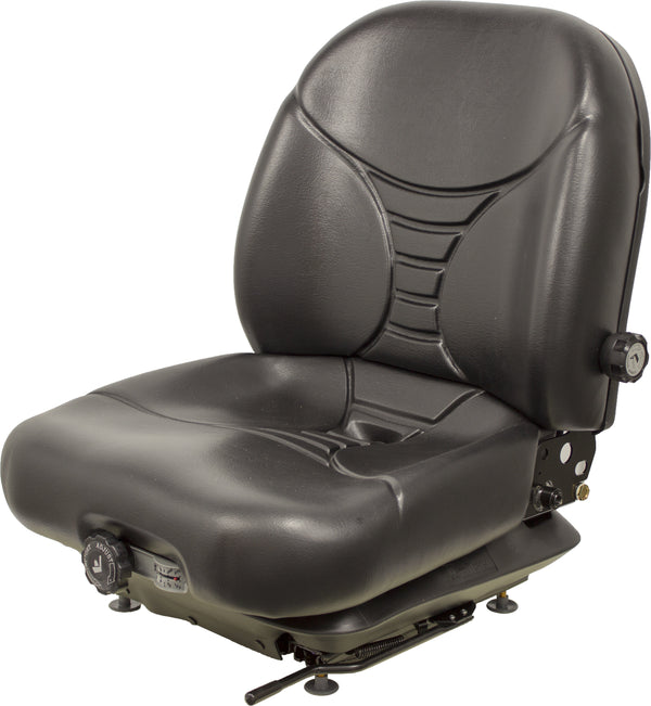 Case Skid Steer Replacement Seat & Mechanical Suspension - Fits Various Models - Black Vinyl