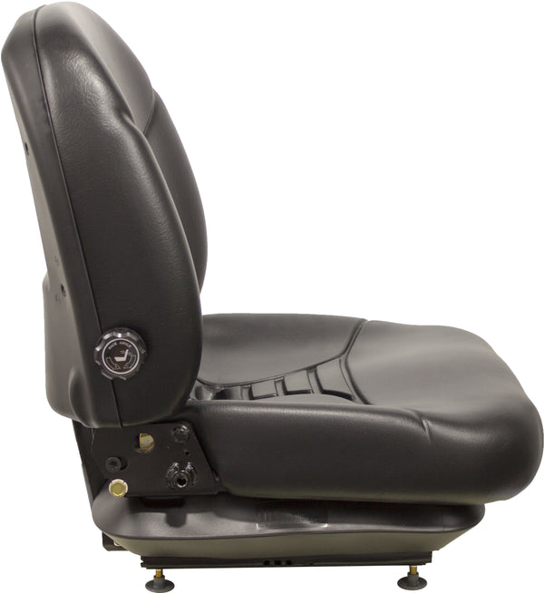 Case Skid Steer Replacement Seat & Mechanical Suspension - Fits Various Models - Black Vinyl