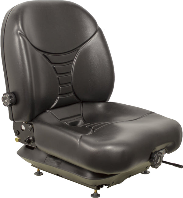 Case Skid Steer Replacement Seat & Mechanical Suspension - Fits Various Models - Black Vinyl