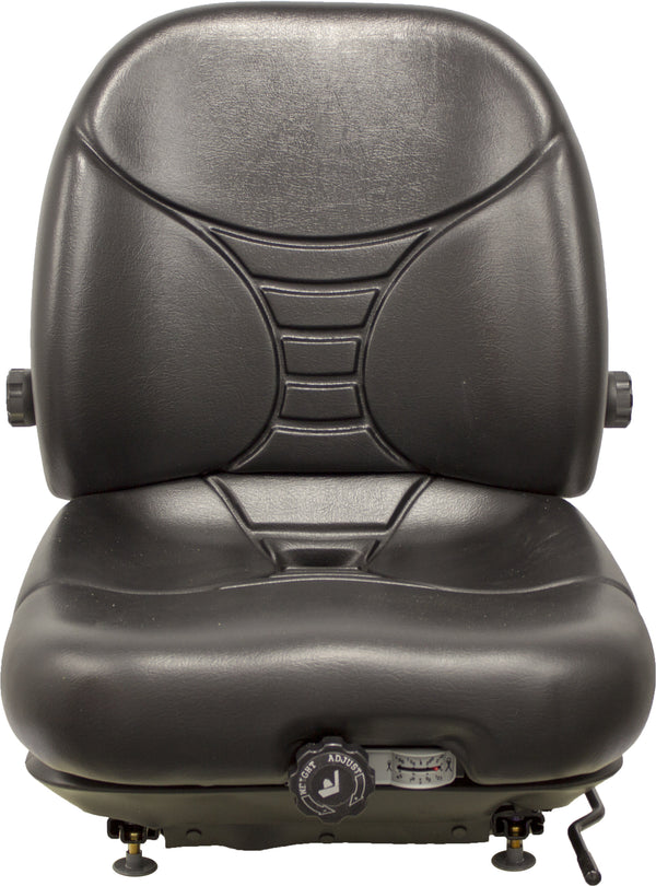 Case Skid Steer Replacement Seat & Mechanical Suspension - Fits Various Models - Black Vinyl