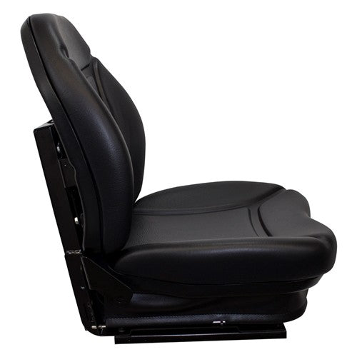 Case Skid Steer Replacement Seat & Mechanical Suspension - Fits Various Models - Black Vinyl