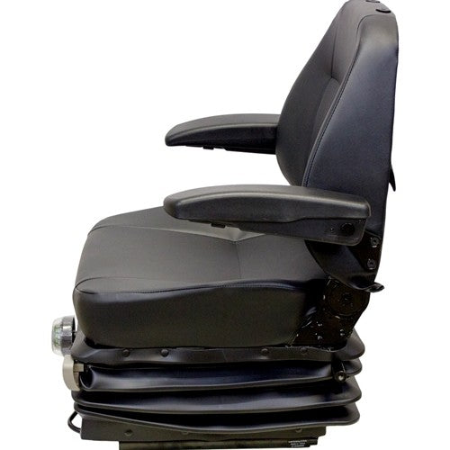 Caterpillar Wheel Loader Seat & Mechanical Suspension - Fits Various Models - Black Vinyl